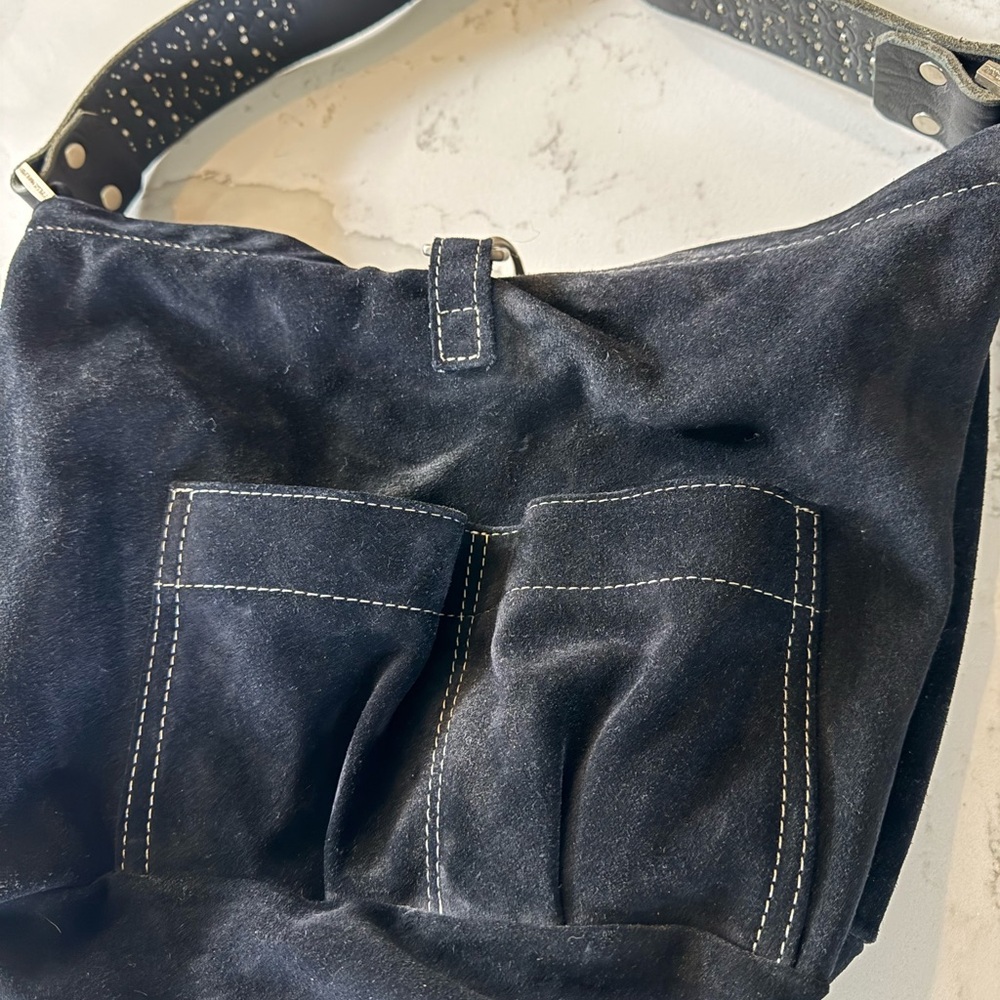 Tyli Malibu Black Suede Studded Women's Bag - Picture 4 of 5